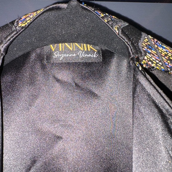 Opera Coat / Black Floral Women's Coat - Picture 3 of 4